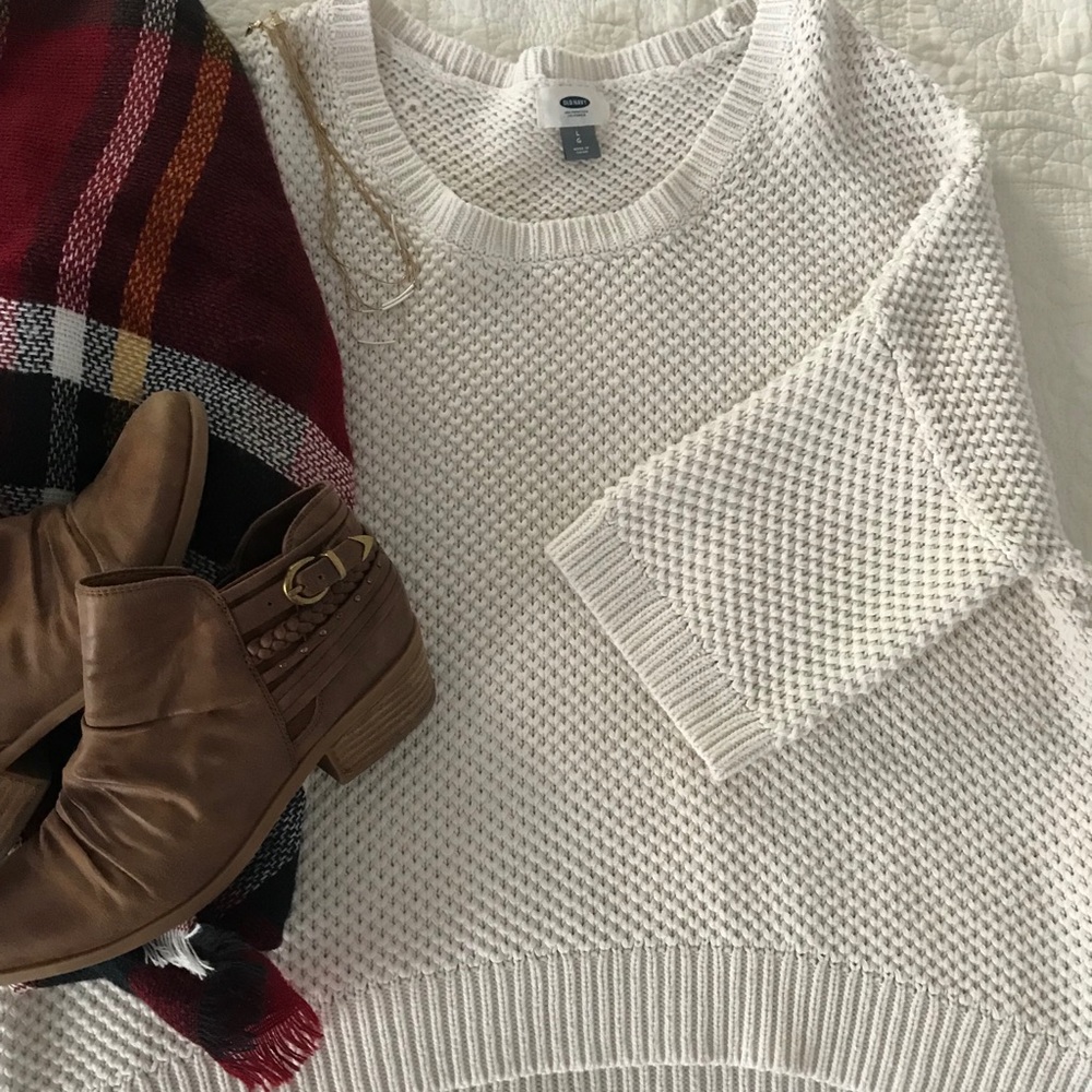 Old Navy open knit 3/4 chunky sweater